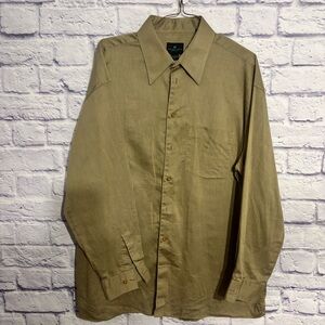 Kenneth Cole Reaction Men's Tan Button-Up Shirt, Large